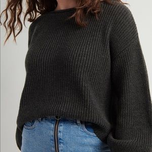Garage - Grey Oversized Knit Dolman Sweater